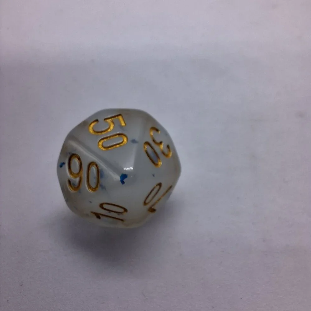 7 Piece Dice Set Blue Spotted Clear‎ Tabletop Counter D&D, RPG, MTG